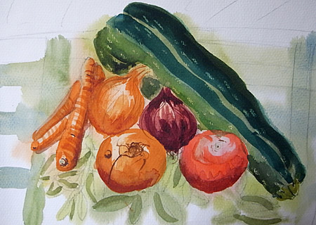 Still life in watercolour